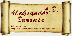 Aleksandar Dumonić vizit kartica
